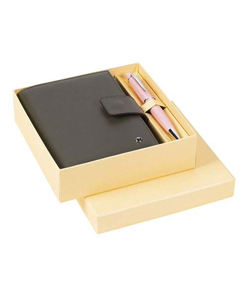 Scrikss Dr 3202-C1/2 62 Tükenmez Kalem Pembe & Soft Deri Cep Ajandası Haki