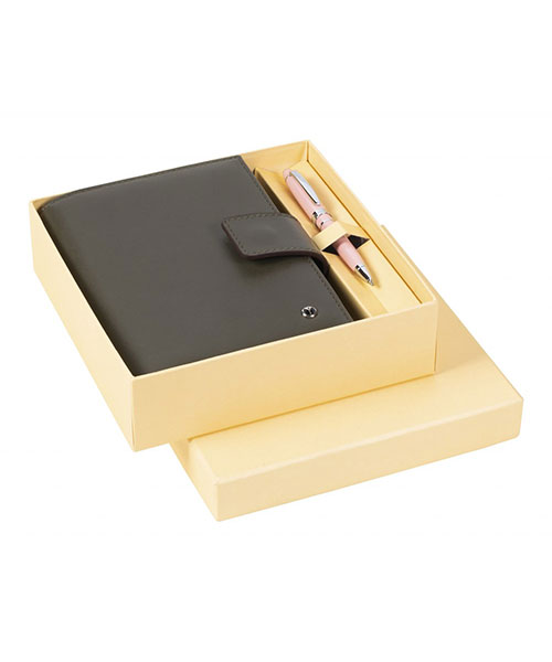 Scrikss Dr 3202-C1 Soft Deri Haki Cep Ajandası Kutulu