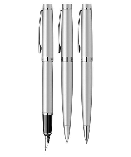 Scrikss Honour 38 Dolma Kalem - Tükenmez Kalem - Versatil Üçlü Set Mat Krom