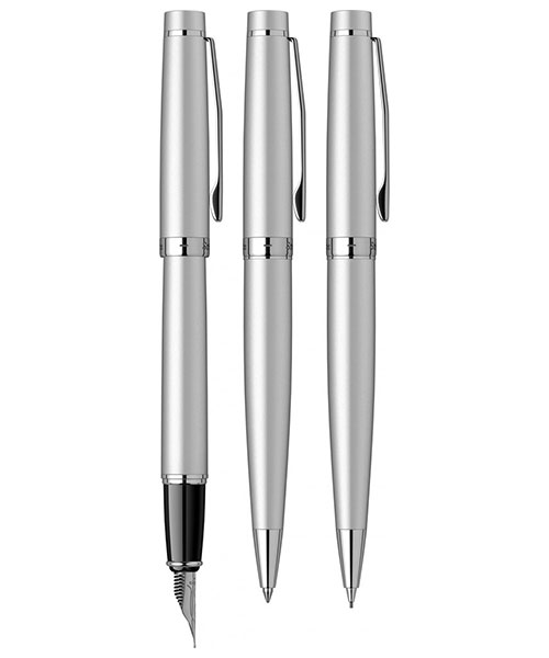 Scrikss Honour 38 Dolma Kalem - Tükenmez Kalem - Versatil Üçlü Set Mat Krom