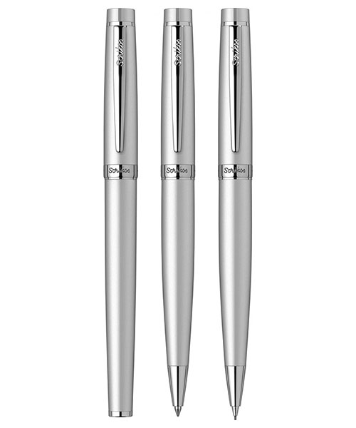 Scrikss Honour 38 Dolma Kalem - Tükenmez Kalem - Versatil Üçlü Set Mat Krom