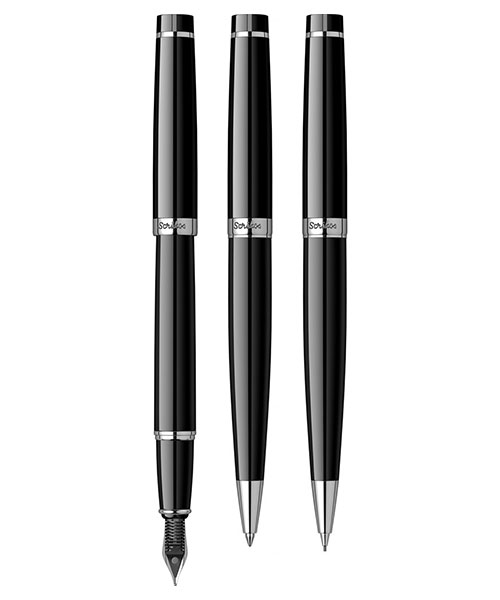 Scrikss Honour 38 Dolma Kalem - Tükenmez Kalem - Versatil Üçlü Set Siyah Krom