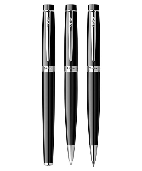 Scrikss Honour 38 Dolma Kalem - Tükenmez Kalem - Versatil Üçlü Set Siyah Krom