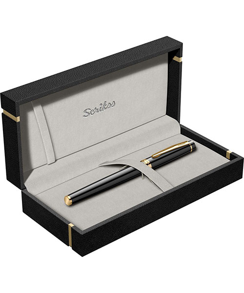 Scrikss Honour 38 Dolma Kalem Siyah Altın F Uç