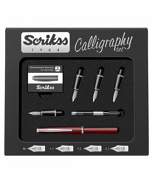 Scrikss Kaligrafi Seti Bordo