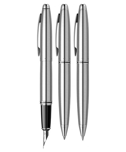 Scrikss Knight 88  Dolma Kalem - Tükenmez Kalem - Versatil Üçlü Set Krom