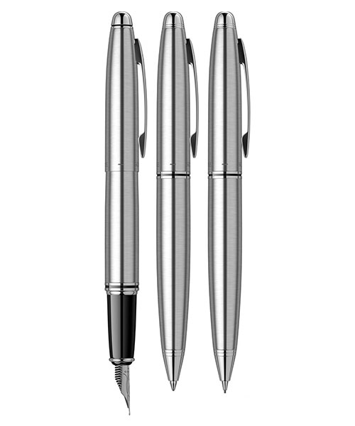 Scrikss Knight 88  Dolma Kalem - Tükenmez Kalem - Versatil Üçlü Set Krom