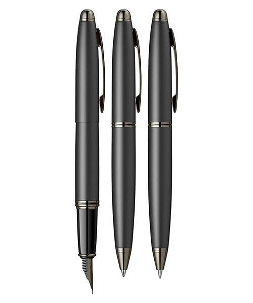 Scrikss Knight 88  Dolma Kalem - Tükenmez Kalem - Versatil Üçlü Set Mat Siyah