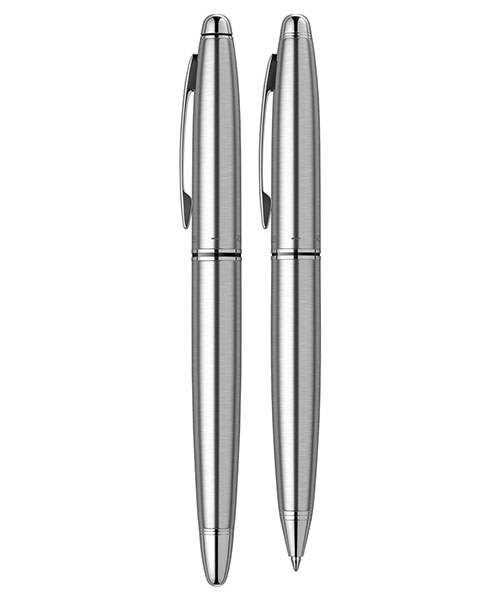 Scrikss Knight 88 Dolma Kalem - Tükenmez Kalem İkili Set Krom