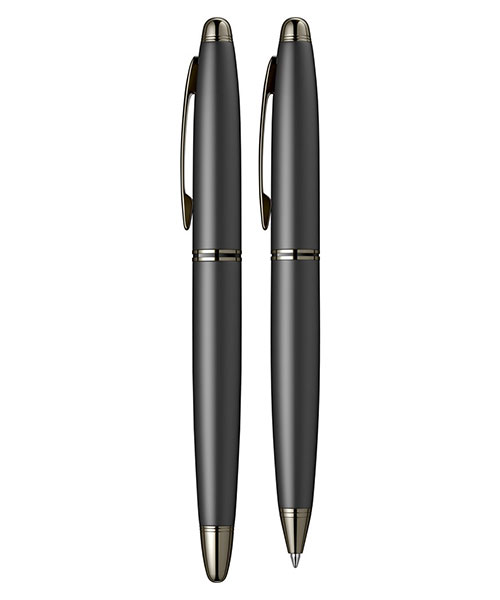 Scrikss Knight 88 Dolma Kalem - Tükenmez Kalem İkili Set Mat Siyah