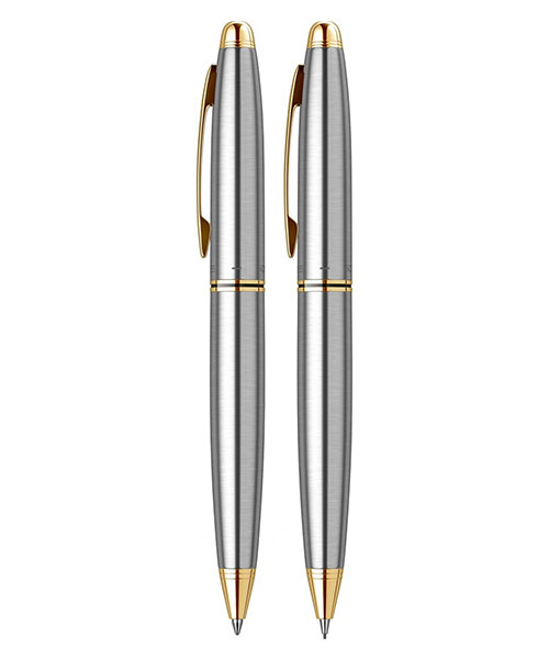 Scrikss Knight 88 Tükenmez Kalem - Versatil İkili Set Gold Krom