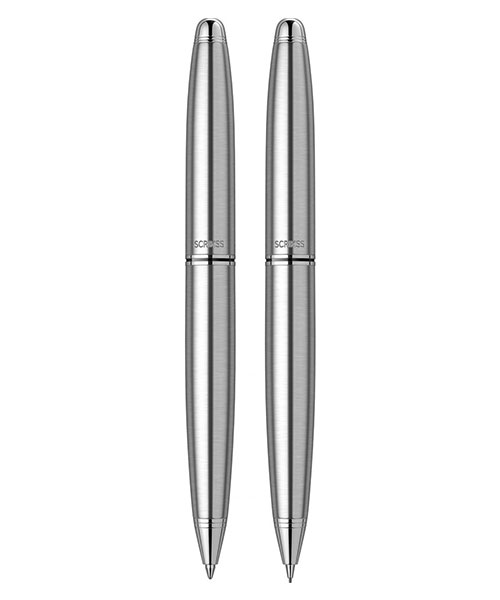 Scrikss Knight 88 Tükenmez Kalem - Versatil İkili Set Krom