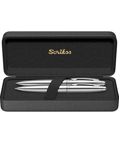 Scrikss Knight 88 Tükenmez Kalem - Versatil İkili Set Krom