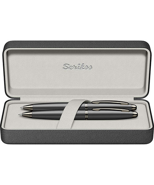 Scrikss Knight 88 Tükenmez Kalem - Versatil İkili Set Mat Siyah