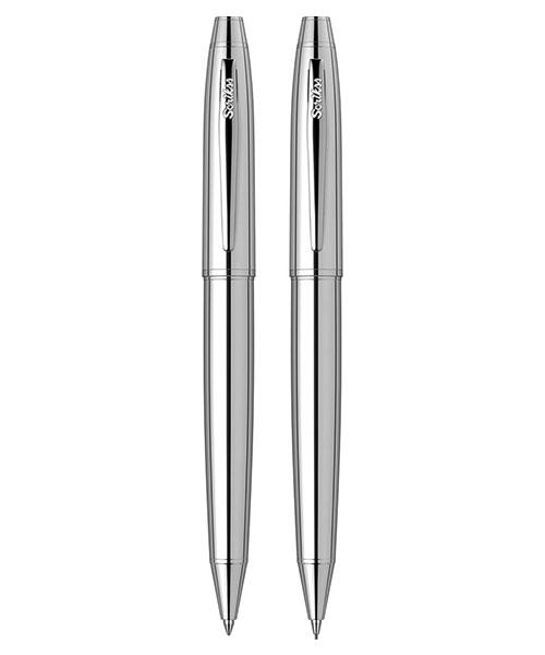 Scrikss Noble 35 Tükenmez Kalem - Versatil İkili Set Krom