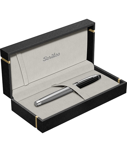 Scrikss Noble 35C Dolma Kalem Siyah Krom M Uç