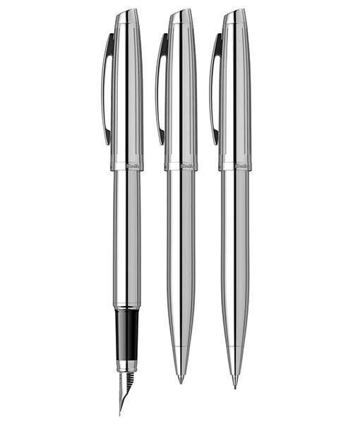Scrikss Oscar 39 Dolma Kalem - Tükenmez Kalem - Versatil Üçlü Set Krom