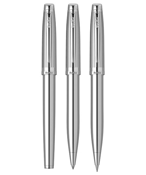 Scrikss Oscar 39 Dolma Kalem - Tükenmez Kalem - Versatil Üçlü Set Krom