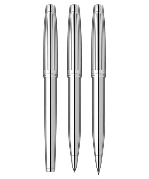 Scrikss Oscar 39 Dolma Kalem - Tükenmez Kalem - Versatil Üçlü Set Krom
