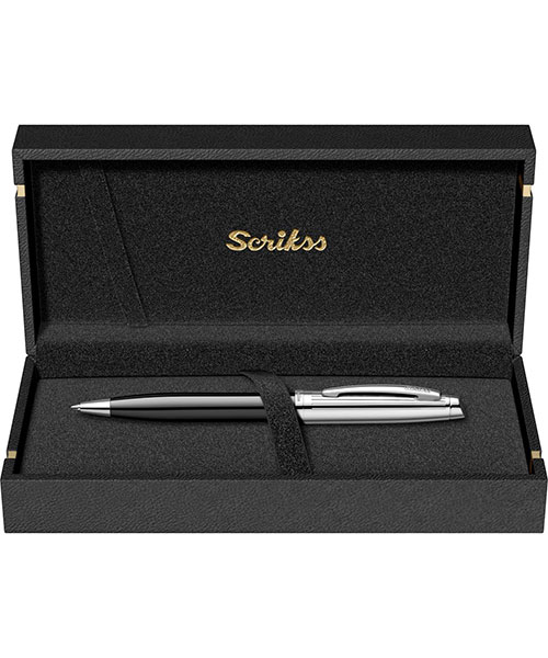 Scrikss Oscar 39 Tükenmez Kalem Siyah Krom