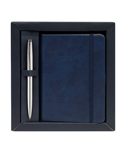 Scrikss Sıvama Kalın Kapak Defter A6 Lacivert & 108M Prestıge Tükenmez Kalem