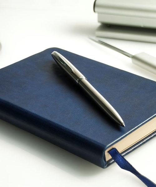 Scrikss Sıvama Kalın Kapak Defter A6 Lacivert & 108M Prestıge Tükenmez Kalem