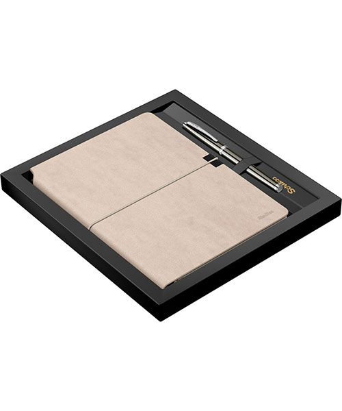 Scrikss Sd600-12 Verona Bej A5 Defter & 800 Titanyum Krom Set