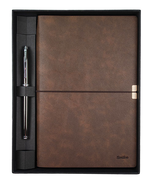 Scrikss Sd700-2 Premium Defter Toledo A5 Kahverengi & 800 Roller Titanyum Set