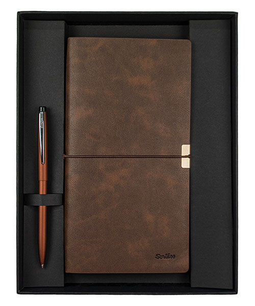 Scrikss Sd700-C2 Premium Defter Toledo C7 Kahverengi & F108 Tükenmez Bronz Set