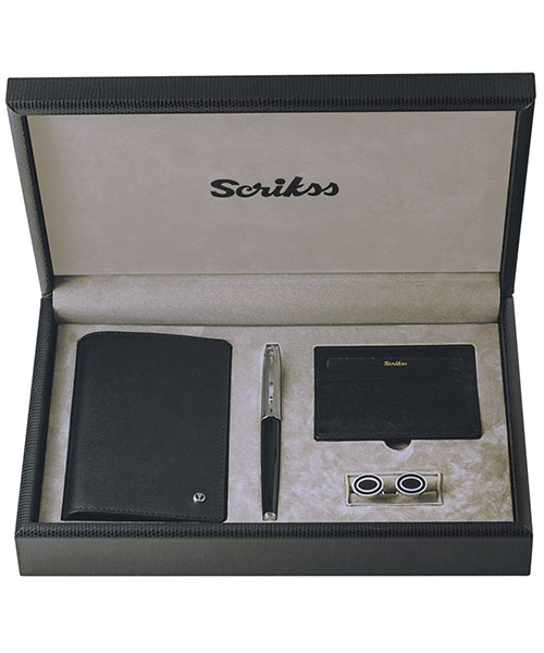 Scrikss Sdr 300 39 Roller Siyah Krom & Jotter Siyah &Comfort Kredi Kartlık Siyah & Kd255-1 Kol Düğmesi Set