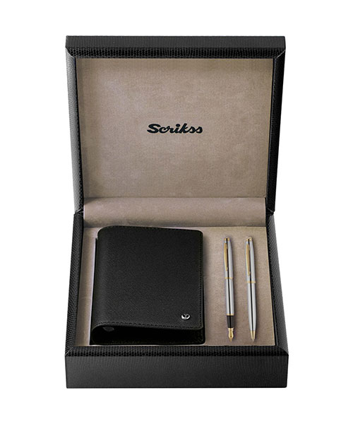 Scrikss Sdr 304 39 Dolma Kalem - Tükenmez Kalem Gold Krom & Jotter Siyah