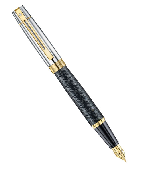Sheaffer 9347-0 300 Serisi Dolma Kalem Siyah Krom Altın (M)