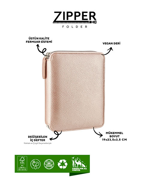 Victoria Journals Buffalo Zipper Folder Organizer Defter 123-0284