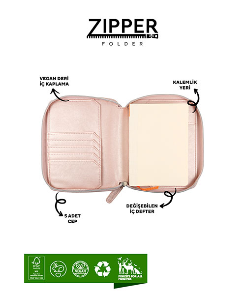 Victoria Journals Buffalo Zipper Folder Organizer Defter 123-0284