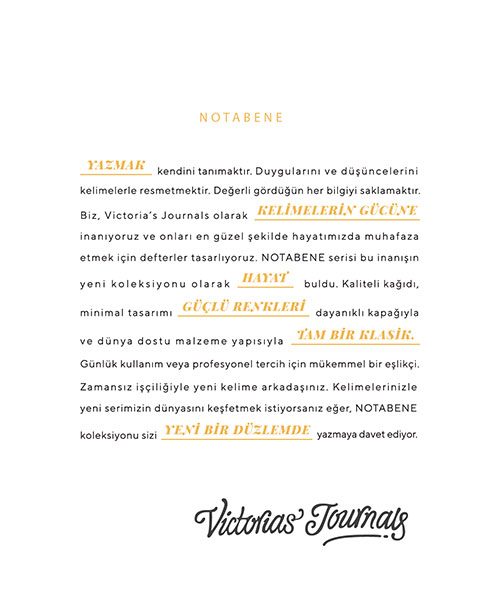 Victoria Journals Classic Sert Kapak Defter 123-9213
