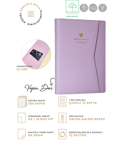 Victoria Journals Geçmeli Ve Cepli Defter 124-1049