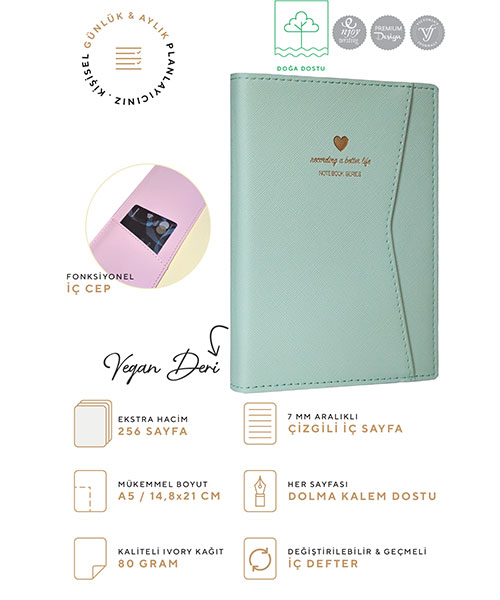 Victoria Journals Geçmeli Ve Cepli Defter 124-1050