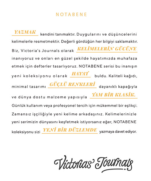 Victoria Journals Premium Sert Kapak Defter 123-9252