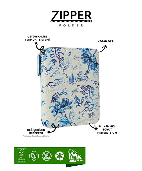 Victoria Journals Zipper Folder Organizer Defter 123-0291
