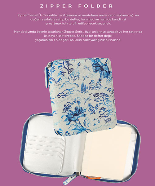 Victoria Journals Zipper Folder Organizer Defter 123-0291