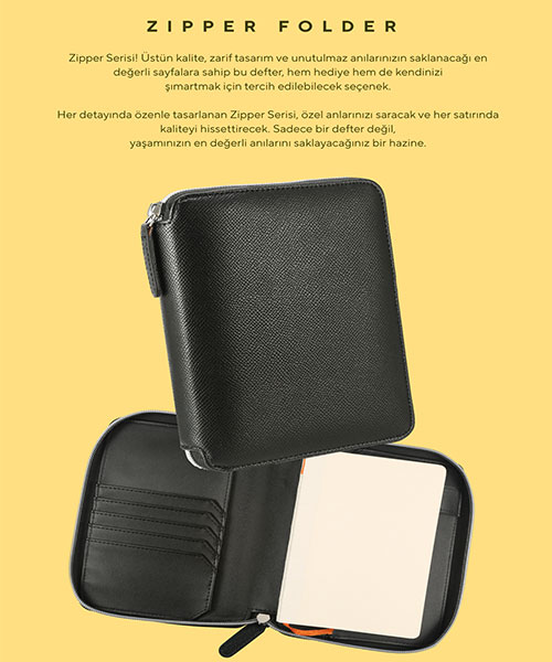Victoria Journals Zipper Folder Organizer Defter 123-0292