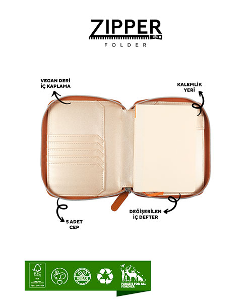 Victoria Journals Zipper Folder Organizer Defter 123-0295