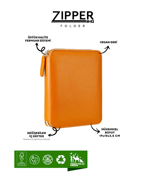 Victoria Journals Zipper Folder Organizer Defter 123-0295