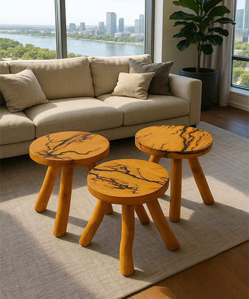 Woodre Üçlü Zigon Sehpa