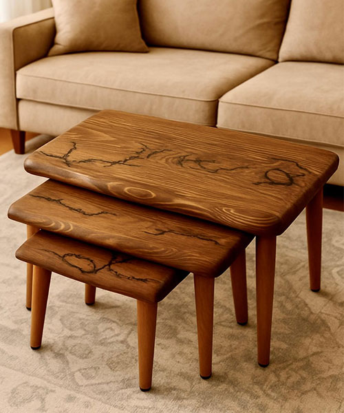 Woodre Üçlü Zigon Sehpa