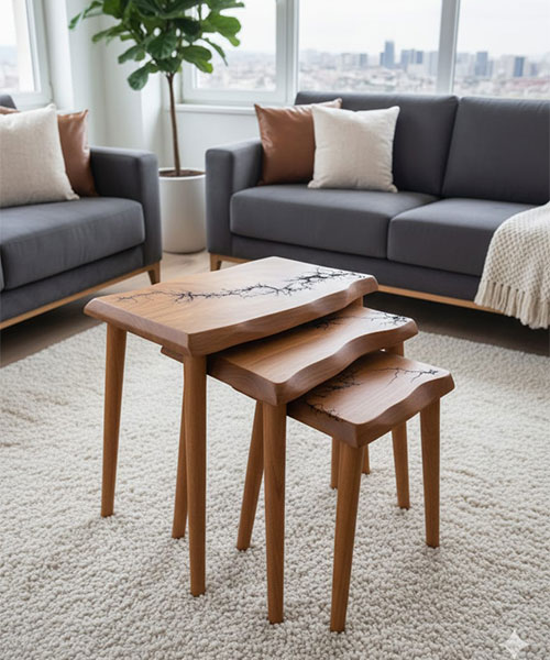 Woodre Üçlü Zigon Sehpa