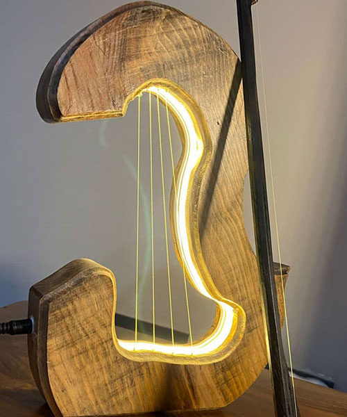 Woodbook Abajur Neon Violin
