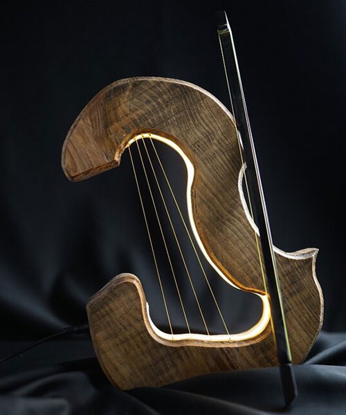 Woodbook Abajur Neon Violin