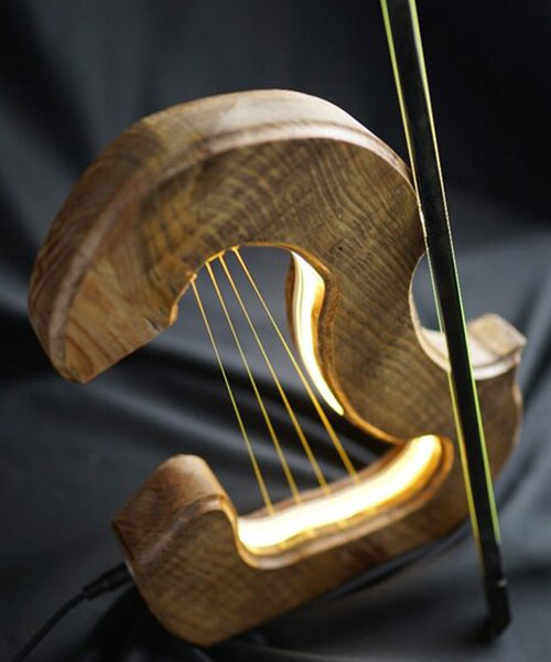 Woodbook Abajur Neon Violin